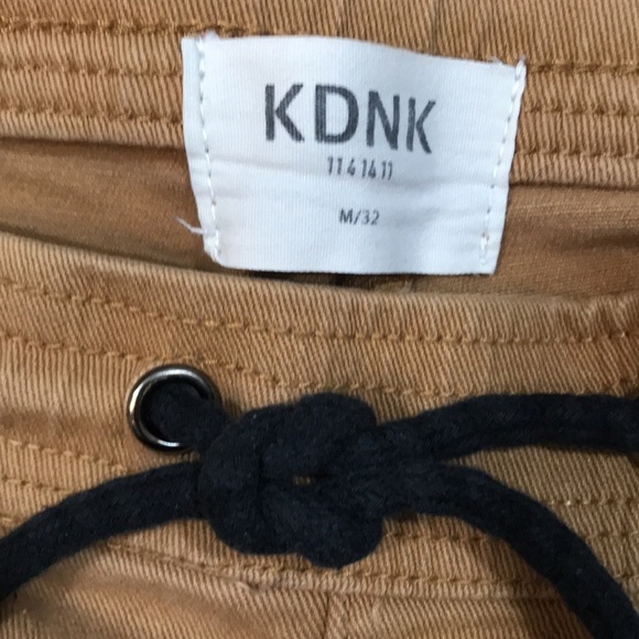 KDNK Camel Zip Ankle Pull-On Drawstring Cotton Stretch Twill Pants size M - Picture 8 of 9